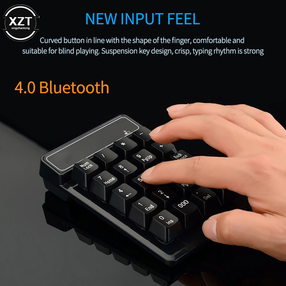 Bluetooth Wireless Mechanical Numeric Keypad For Desktop Notebook Tablet Gateron Cherry Mechanical Axis