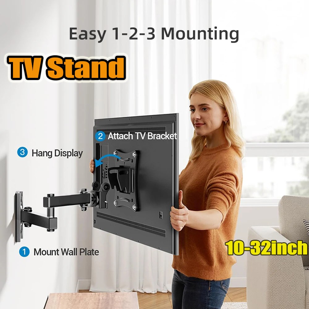 Full Motion Hoek TV Beugel Muurbevestiging 10-32 In tv Monitor Houder Draaibare Kantelen Verstelbare Universele TV stand VESA 100x100mm