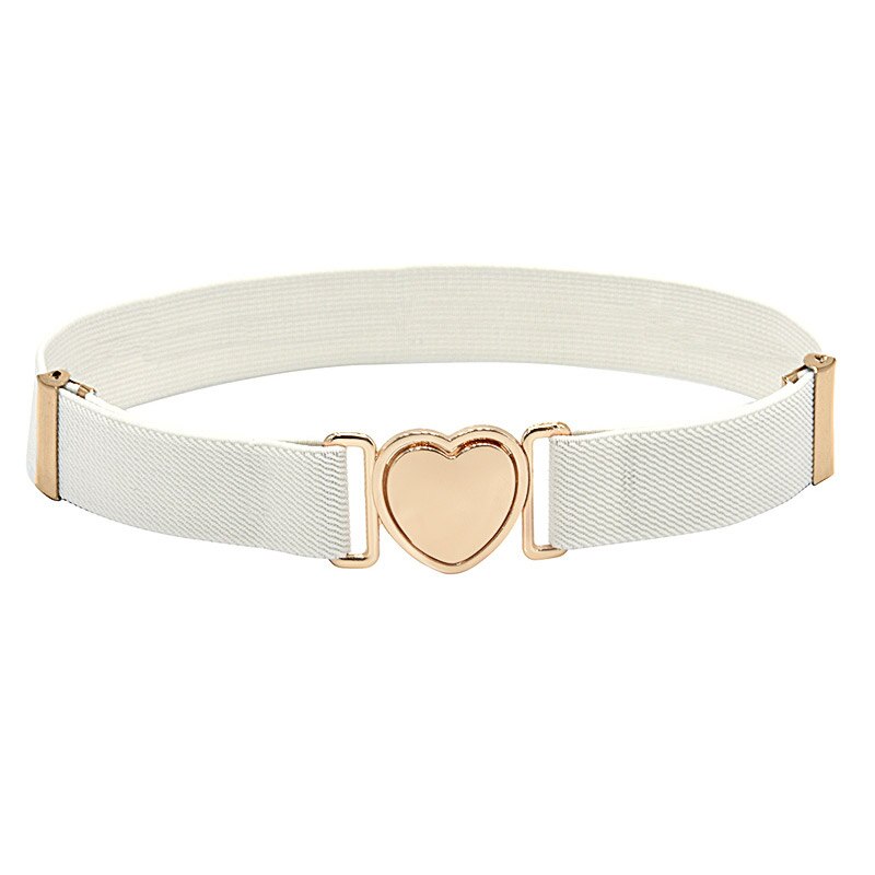 Style Heart Shape Buckle Stretch Belts Children Girls Multicolor Adjustable Elastic Waist Belts with for Dress Pants: 05