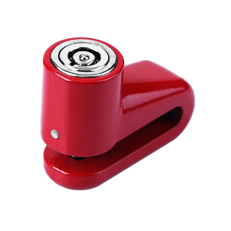 Anti Theft Brake Disc Lock For Motorcycle Scooter Bike Bicycle Wheel Disk Lock Small Moto Motorbike Security Safety Brake Lock: Red