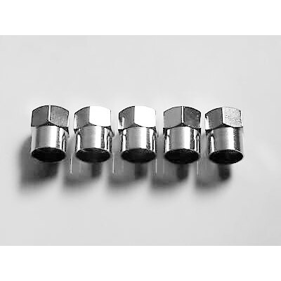 5 Chrome Valve Dust Caps Auto/Fiets Buis-Tyre