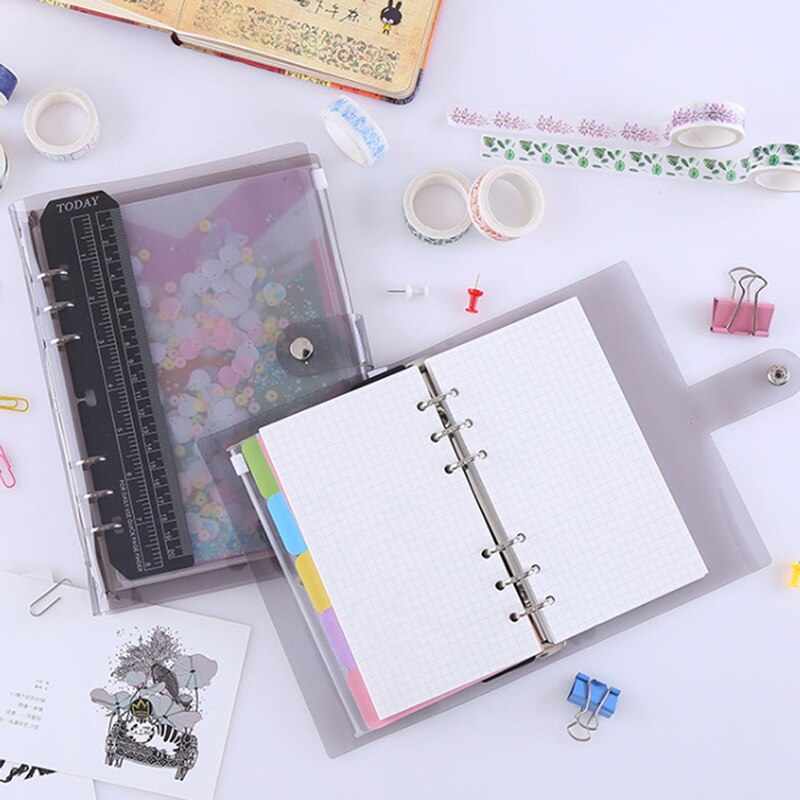 1PCS Coil Ring Loose Leaf Binder Journal Planner PVC Notebook Cover File Folder