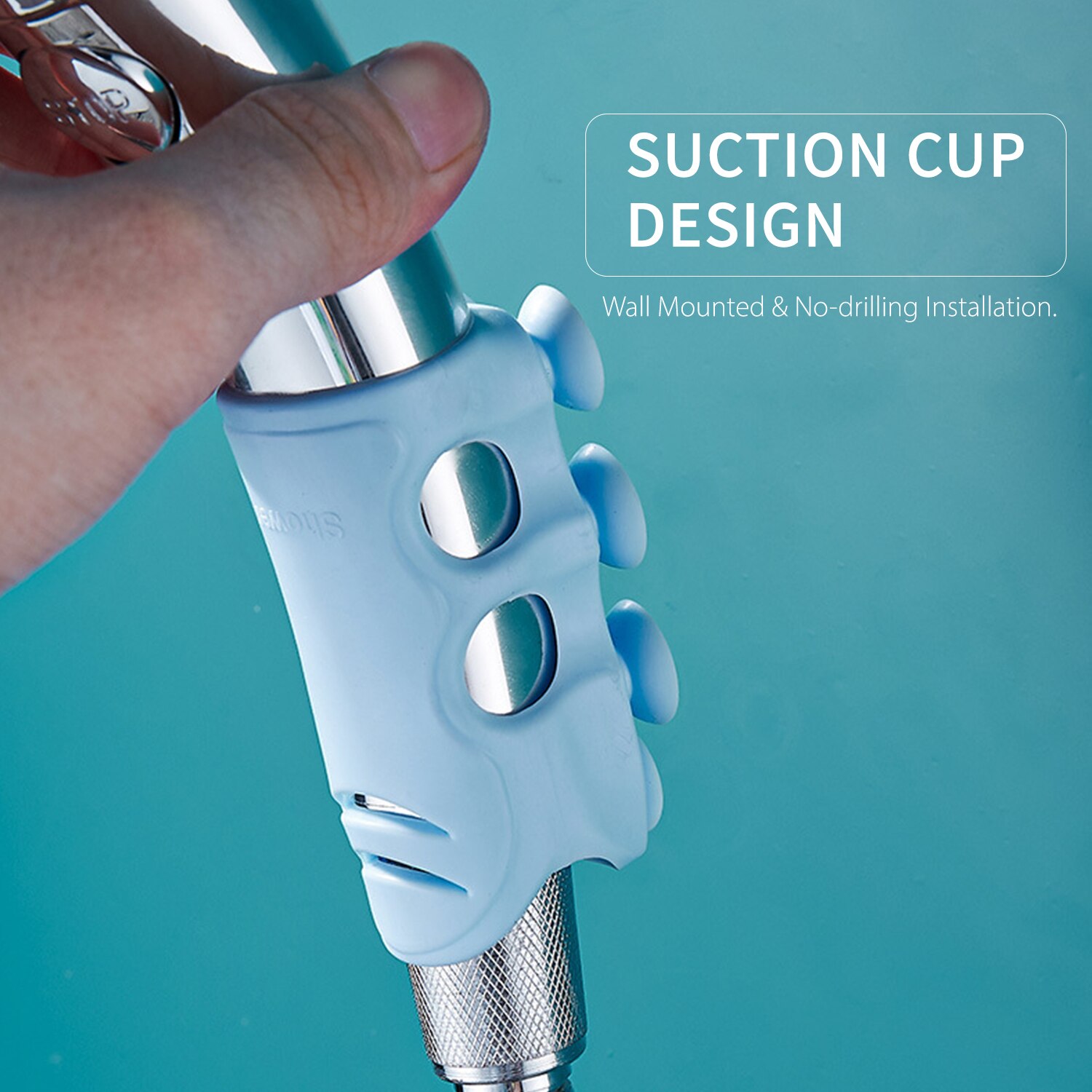 Shower Head Holder Suction Cup Bathroom Handheld Showerhead Bracket Wall Mounted Handheld Shower Holders