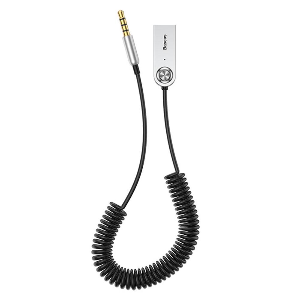 Baseus AUX Bluetooth-compatible Adapter Car 3.5mm Jack Dongle Cable Handfree Car Kit Audio Transmitter Auto Receiver: black