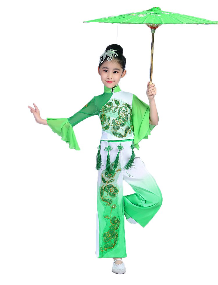 Traje de baile nacional de la etapa de paraguas de la danza clásica de las muchachas de la danza tradicional china
