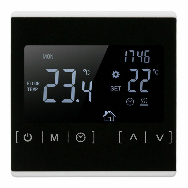 Electric LCD Screen Programmable Heating Room Thermostat Digital Smart Electric Room Floor Heating Thermostat Black Back Light