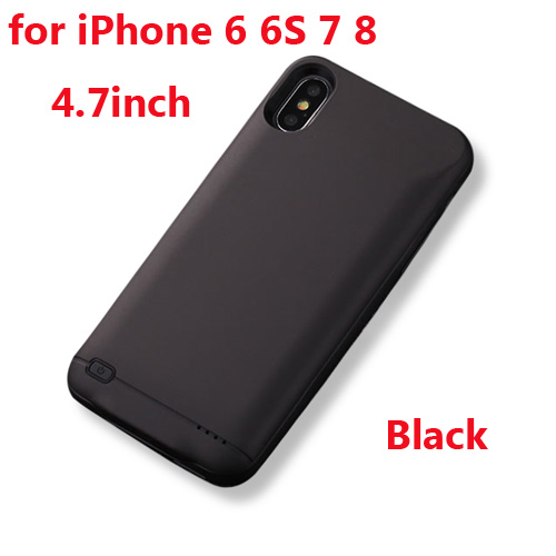 Voor iPhone 6 6s 7 8 plus 4000mah Battery Charger Case Backup Telefoon Batterij case Voor iPhone 6 6s 8 7 3000mah Power Bank Case: For i6 6s 7 8 Black