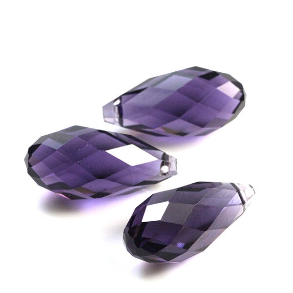 5pcs 12x25mm Charms Crystal Teardrop Bead Faceted Glass Beads Jewelry Womens Accessories Necklace Earring Pendants