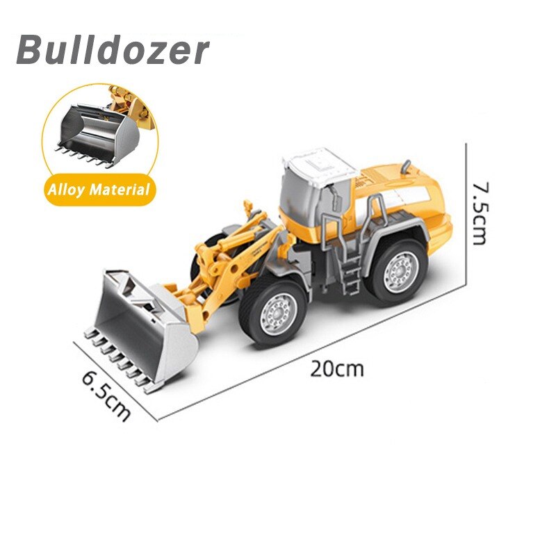 Ingegneria della lega Bulldozer gru costruzione camion RC Tower Designer per ragazzi gioca escavatore veicoli auto Set giocattoli per bambini: Bulldozer (no box)