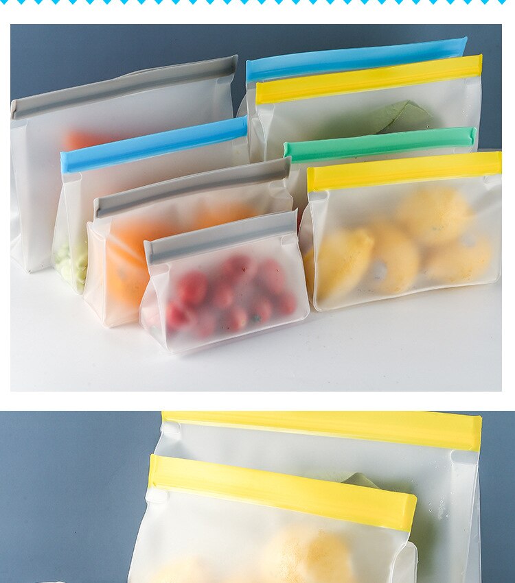 Sealed PEVA fresh keeping bag food packaging self sealing bag thickened and dense refrigerator frozen PEVA food bag reusable