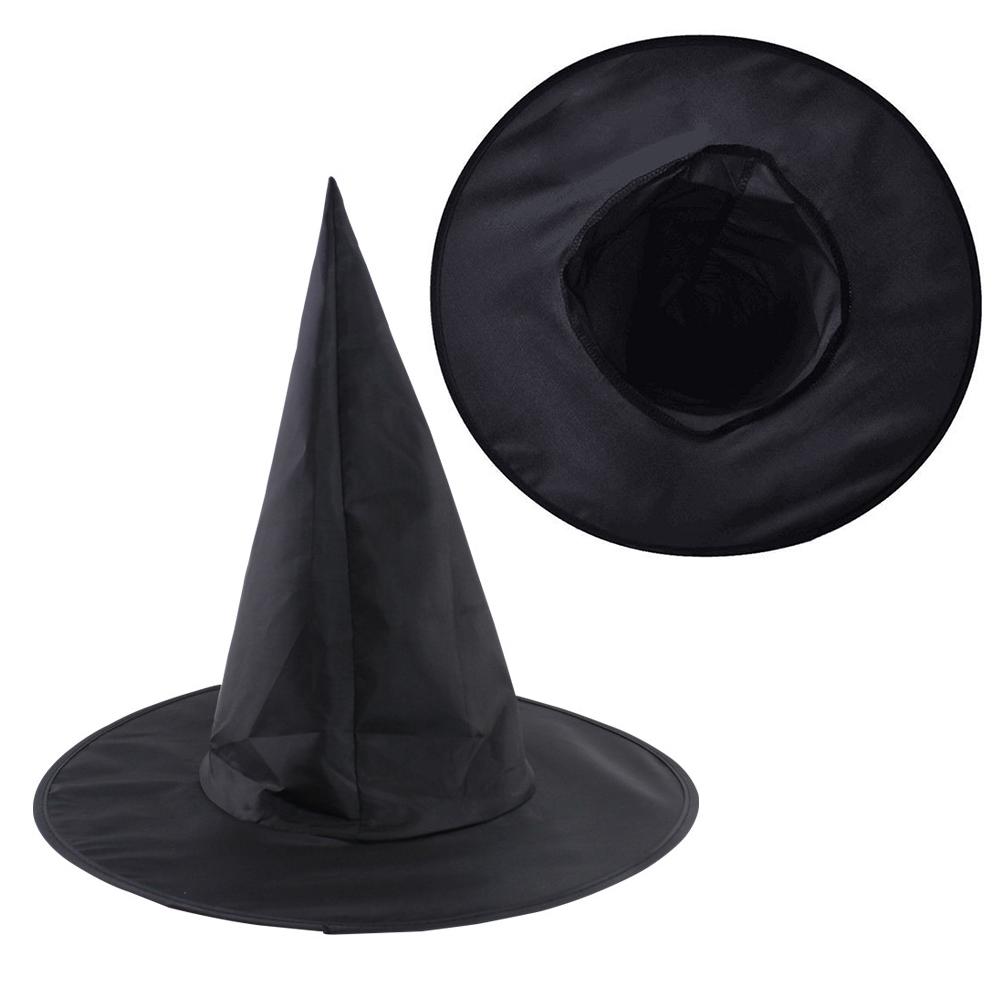 Adult Women Black Witch Hat Pointy Cap Halloween Party Costume Cosplay Accessory