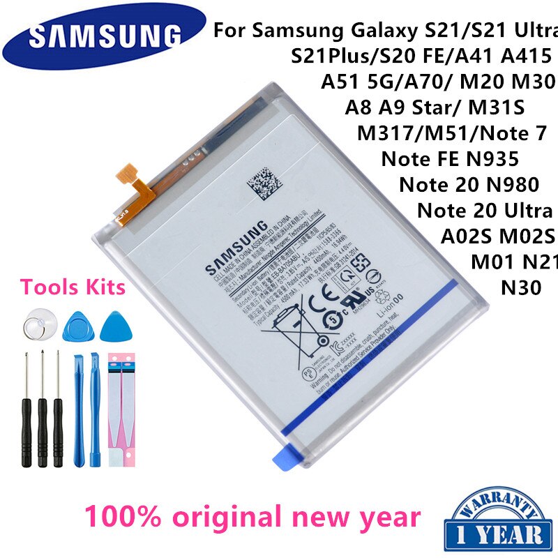 SAMSUNG original Battery For Samsung For Samsung Galaxy S21/S21 Ultra/S21Plus/S20 FE/A41/A51 5G/A70/Note 20/ Note 20 Ultra/A02S