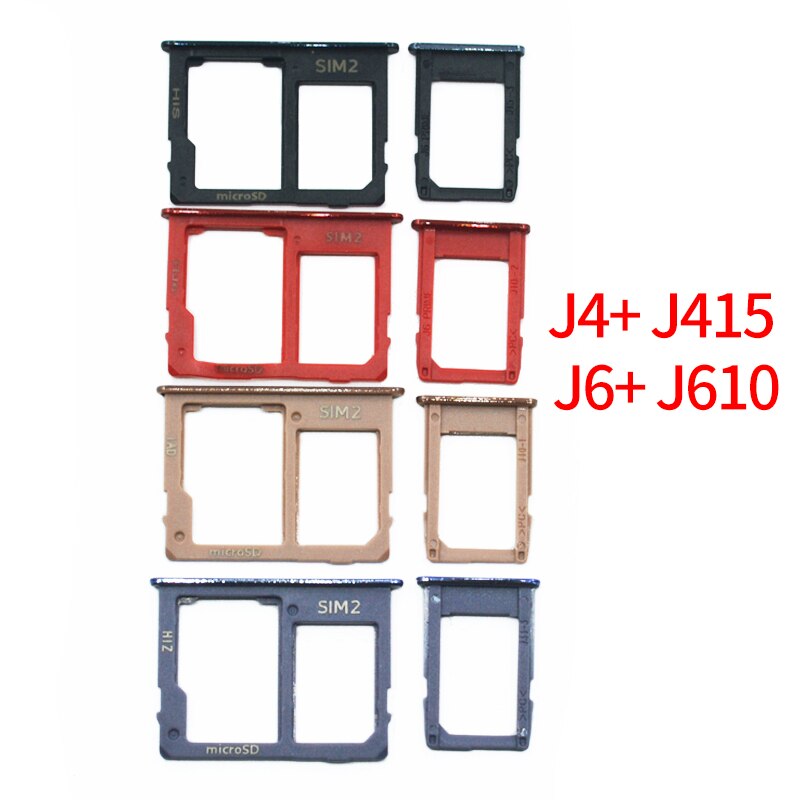 100pcs For Samsung Galaxy J4 Plus J4+ J415 J415F J415FN J415GN J6+ J610 J610F Phone Housing SIM Tray Adapter Micro SD Card Tray