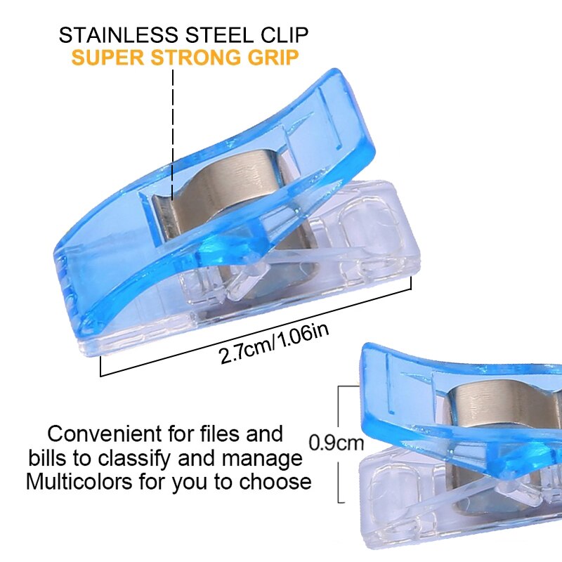 Sewing Clips DIY Crafts Plastic Clamps Colorful Safety Plastic Clamps Fabric clip hemming clip sewing tools sewing accessories