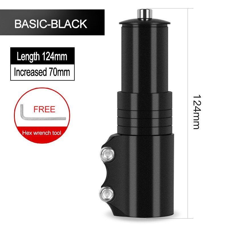 UNO Brand Ultralight Bike Stem -7 Degree MTB Road Bicycle Stem 31.8mm 70-120mm Cycling Pars Bicycle Handlebar Extender Bike Stem: 4545 BLACK