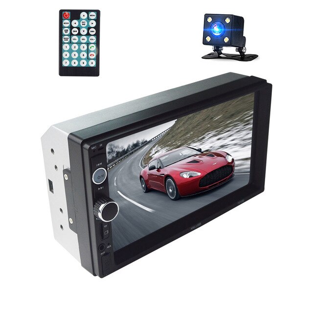 Car Stereo 12v car radio tuner 2 Din 7 inch Touch Screen Bluetooth Multimedia auto audio autoradio MP5 Support Rear View Camera: with camera