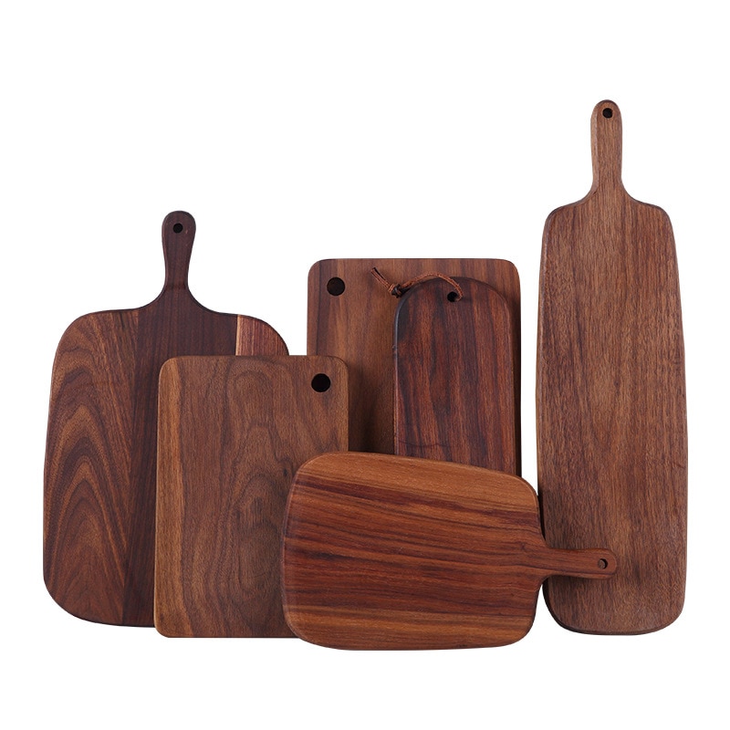 Japanese black walnut chopping board chopping board, Western pizza sushi steak tray board Wood Bread tray fruit