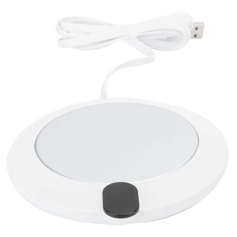Usb Auto Constante Temperatuur Koffie Mok Warmer Cup Warmer Verwarming Mat Pad Voor Office Home: WHITE