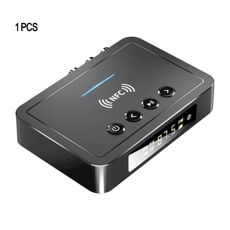 Bluetooth 5.0- empfänger, fm-stereo, 3.5mm aux-klinkenbuchsen, rca-optischer dongle, drahtloser sender für tv, pc, kopfhörer, nfc-audioadapter: Default Title