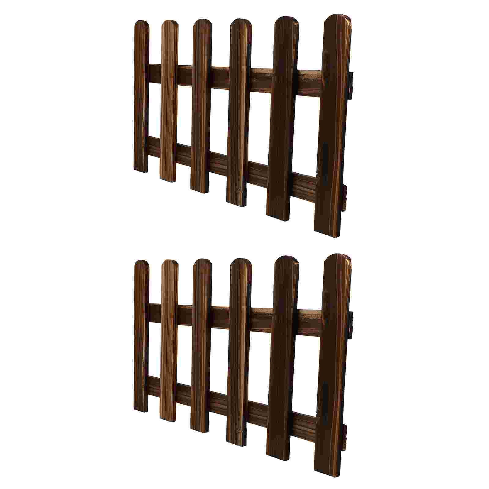 Valla de madera para exteriores, decoración de jardín para hacer uno mismo, 2 uds.