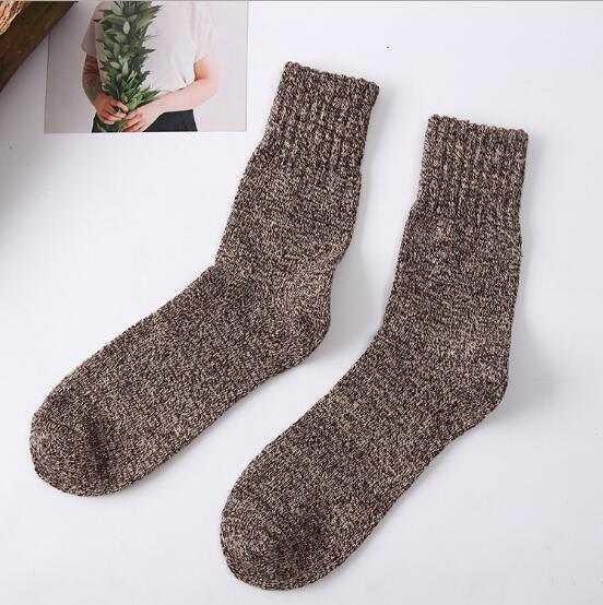 10 par/parti herre uldsokker casual calcetines hombre tykke lange sokker vinter varme sokker han: Brun