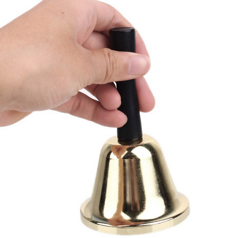 1Pc Gold plated Hand held Call Bells tea jingle Bells Build Ringtones toy Christmas