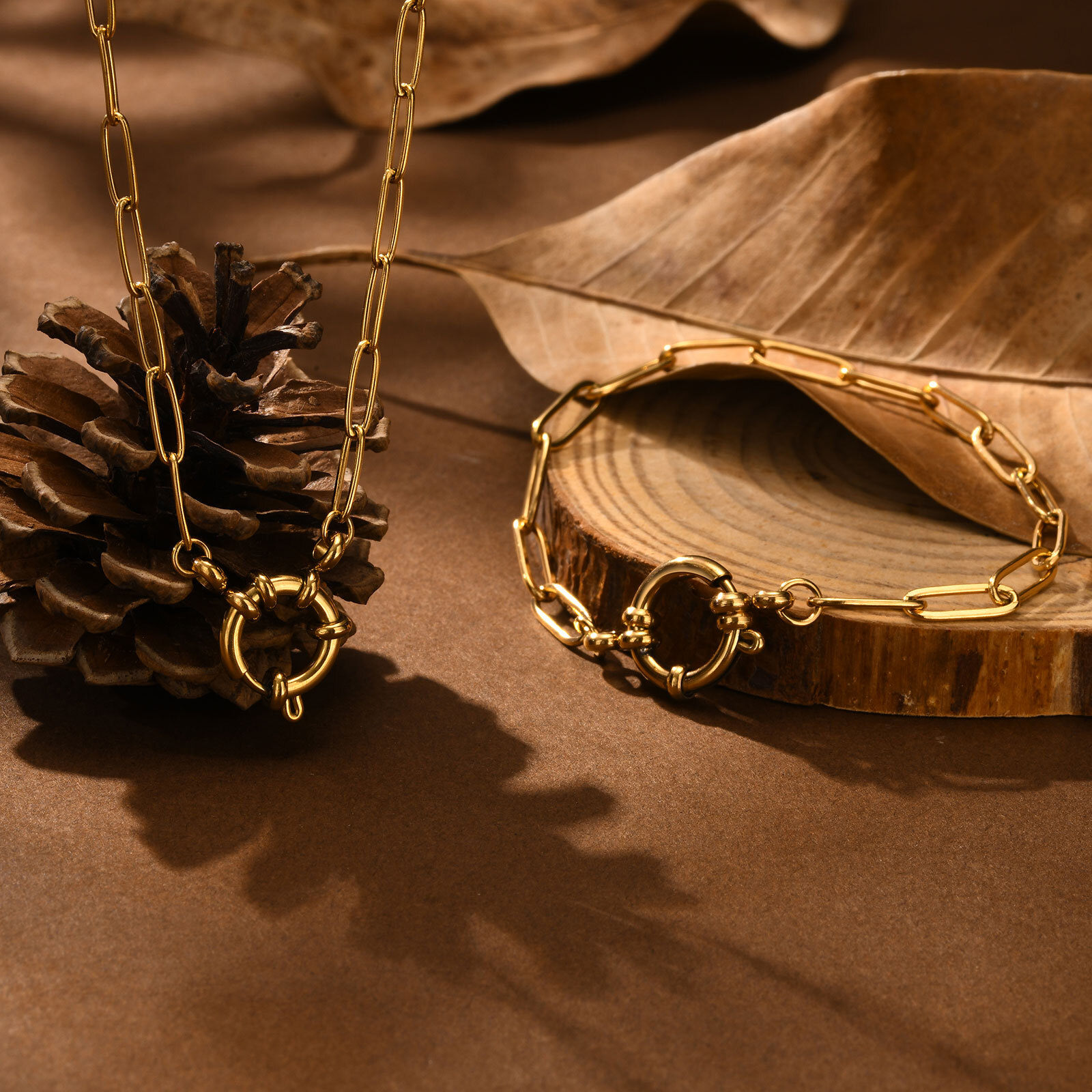 Paperclip ketting choker ketting, dames roestvrijstalen lente gesp hanger ketting, waterdichte 18k vergulde sieraden