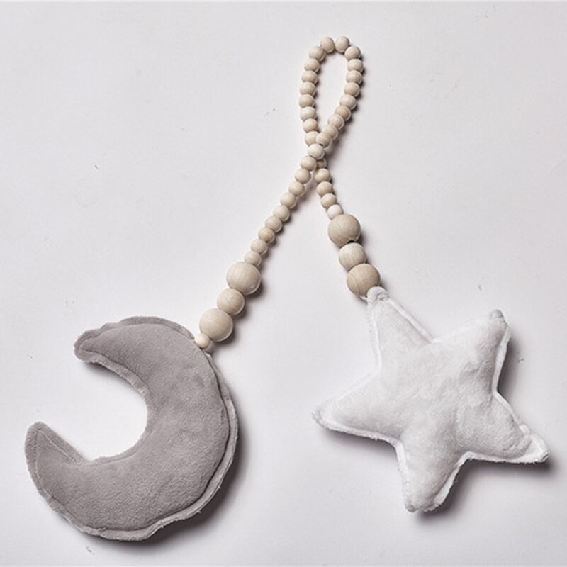 Babykamer Decoratie Kralen Speelgoed Crib Tent Decoratieve Snaren Speelgoed Decor Ornamenten Houten Kralen Moon Star Kids Baby Room Decor: C2
