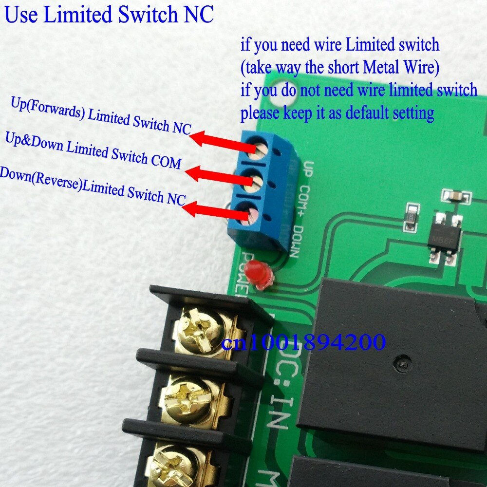 DC 24V 40A 2CH Motor Remote Control Switch Motor Forwards Reverse Up Down Stop Door Window Curtain Wireless TX RX Limited Switch