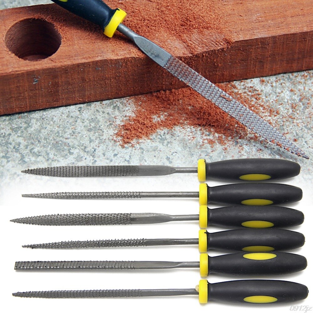 6 stk 140mm mini metal arkivering rasp nål fil træ værktøj hånd træbearbejdning filer værktøj
