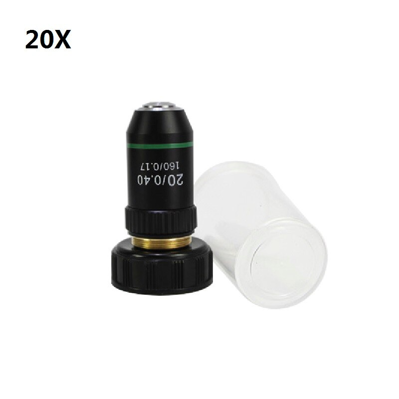 195 Achromatic Objective Lens 4X 10X 20X 40X 60X 100X f/ Biological Microscope Lens Coating RMS 20.2mm Standard Thread Interface: 20X
