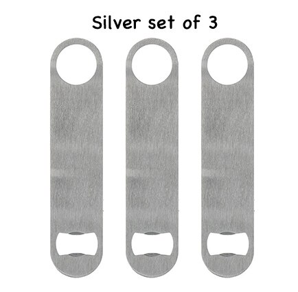 Rvs Bar Blade Bier Flesopener, Barman Flesopeners, Snelheid Openers Set Van 3: Silver set of 3