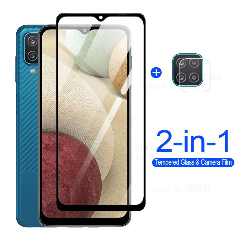 2in1 Voor Samsung A12 Glas Volledige Cover Gehard Beschermende Glas Voor Samsung Galaxy Een 12 6.5 &quot;SM-A125F/Ds screen Protector Films