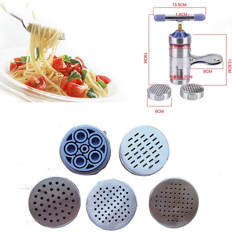 Stainless Steel Noodle Maker With 5 Models Manual Noodles Press Pasta Machine Kitchen Tools Vegetable Fruit Juicer