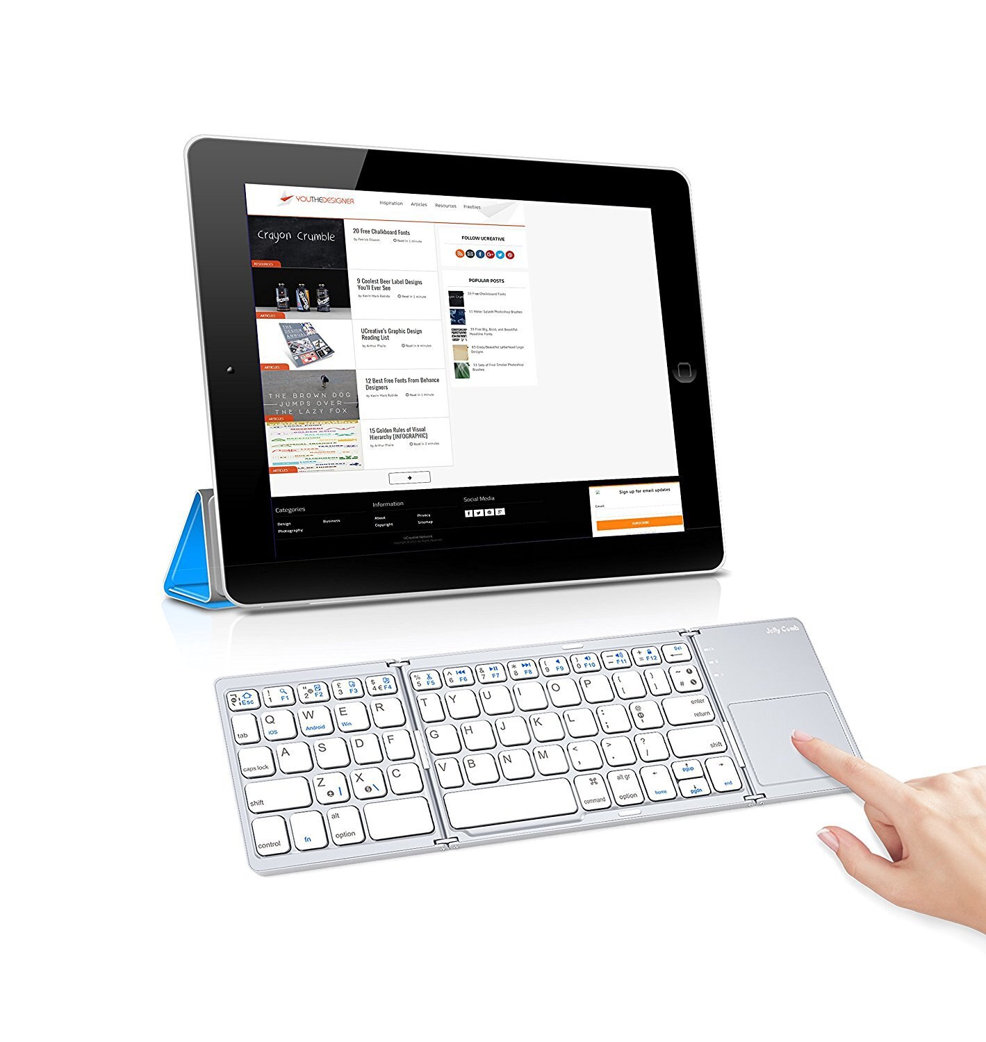 Tri-fold Wireless Bluetooth Keyboard for Iphone Mobile Phone Ipad Macbook Ultra-thin Portable Keyboards with Mouse Touch Pad