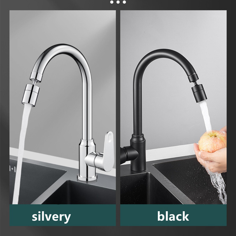 boquilla para grifo de lavabo de 2 modos de latón 360 ° Aireador de grifo giratorio contra salpicaduras, fregadero de cocina, grifo presurizado, aireador, burbujeador