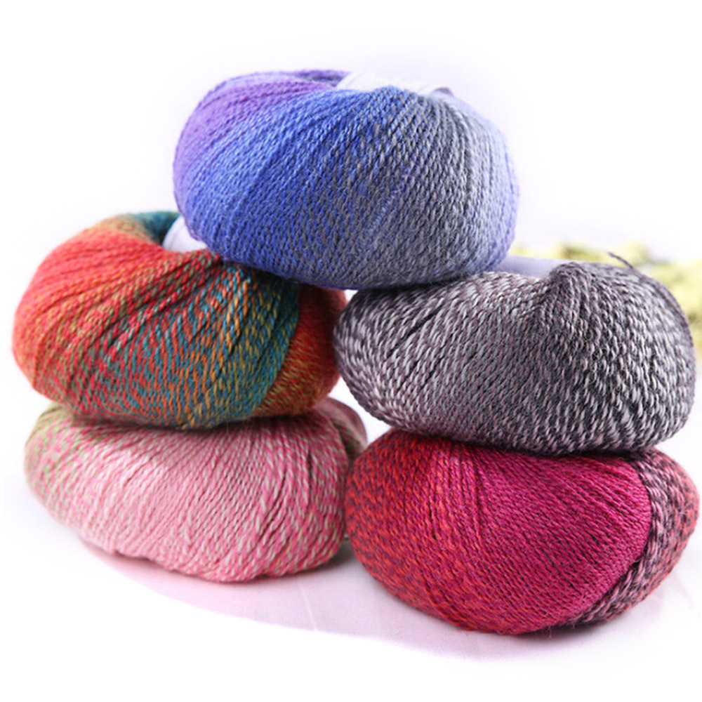 Chunky Pure Wool Ball Rainbow Colorful Knitting Crochet Yarn Craft for Sewing Autumn winter sweater Cloth Hand-knitted Yarn
