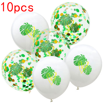 Globos con estampado de frutas y plantas, dos colores, flamenco, cactus, piña, globos, combinación de Hawaii tropical, decoración para de cumpleaños 10 piezas