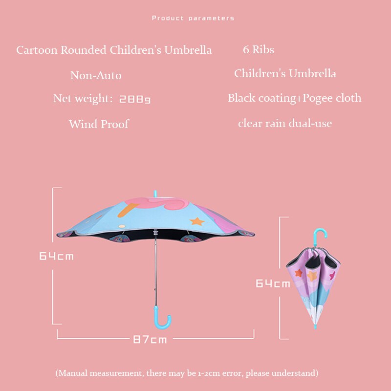 Kinderen Paraplu Zon Anti Uv 6 Ribben Parasol Veilig Fluorescentie Strip Voor Outdoor In Nacht Waterdichte Strengthe
