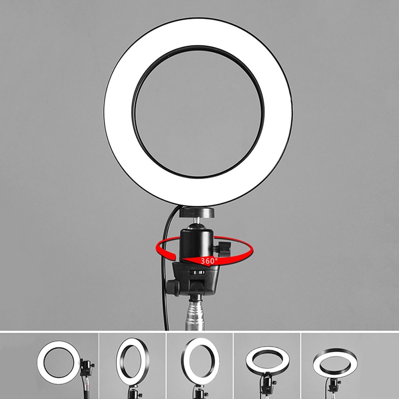 Universal 14.5" LED Ring Light Dimmable 3200K-5500K Annular Make-up Lamp &Tripod For Studio Photo Photography Lighting