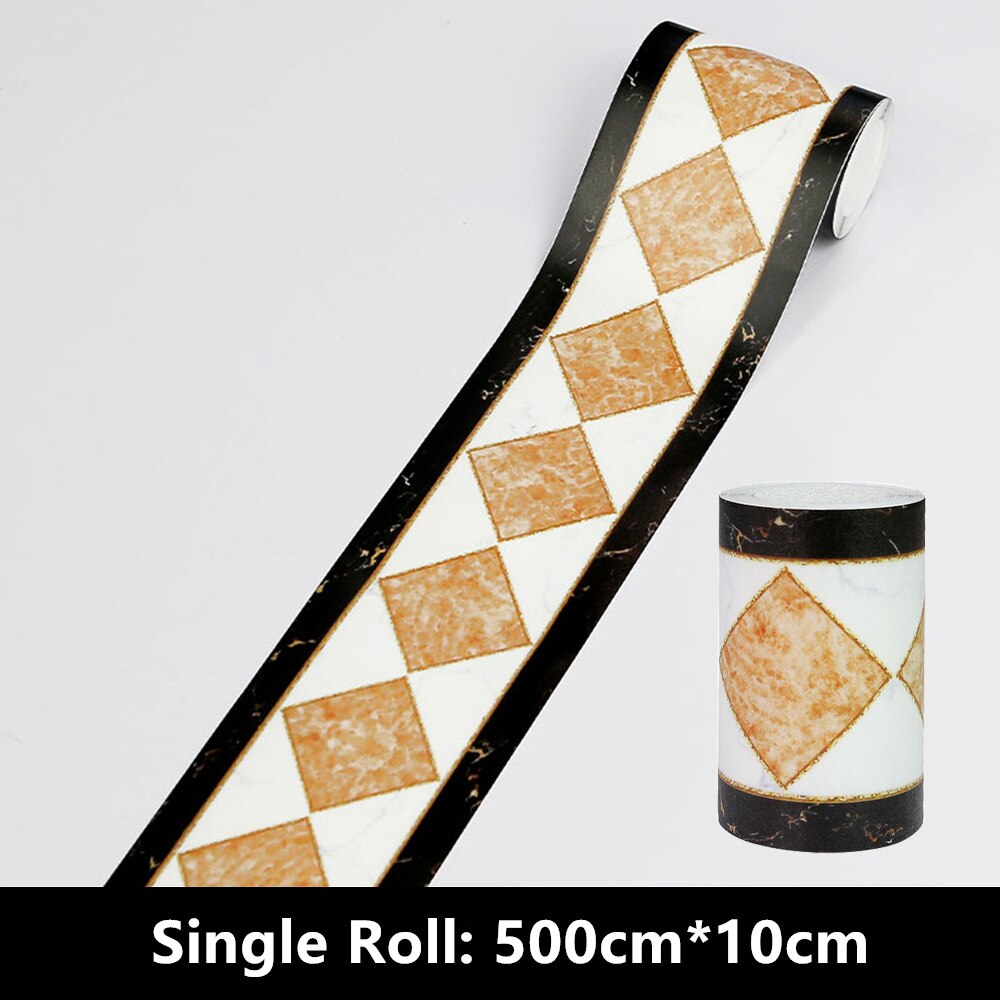 1 rolle PVC Wasserdichte Fliesen Aufkleber Linie Band Bad Küche Self-adhesive Taille Ecke Tapete: Style 3