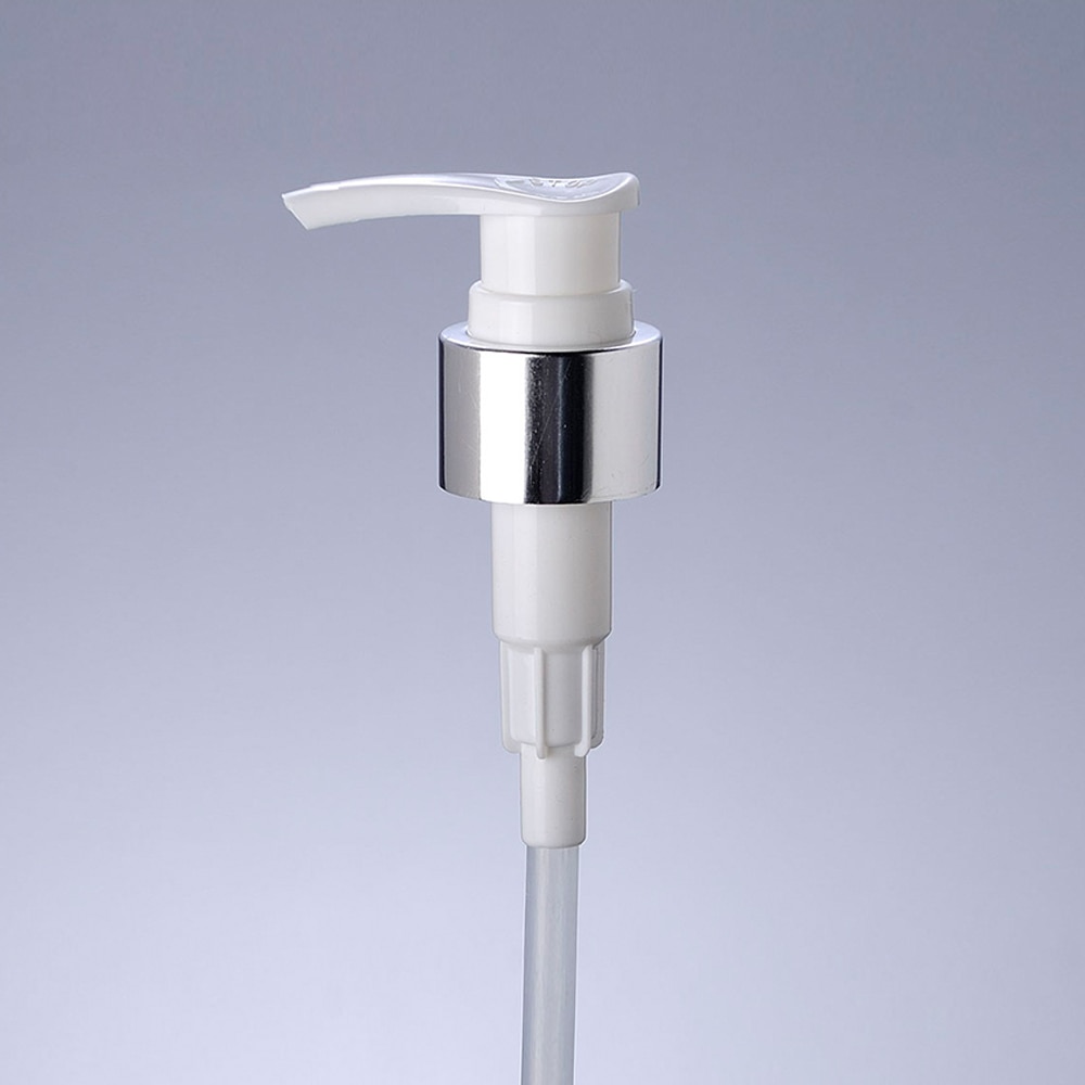 24 stk/partij Cosmetische Verpakkingen 100ml 150ml 200ml Witte Plastic Zilver Lotion Pomp Fles, pet-fles voor Shampoo met Dispenser