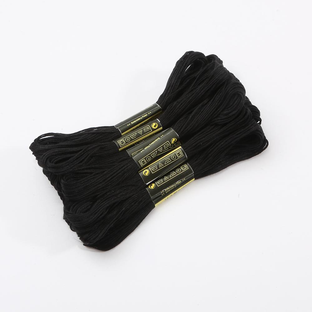 Fil de couture en point de croix coloré, 5 pièces/sac par petite barre 7.5m, , fournitures et tissus pour bricolage de vêtements, offre spéciale: black