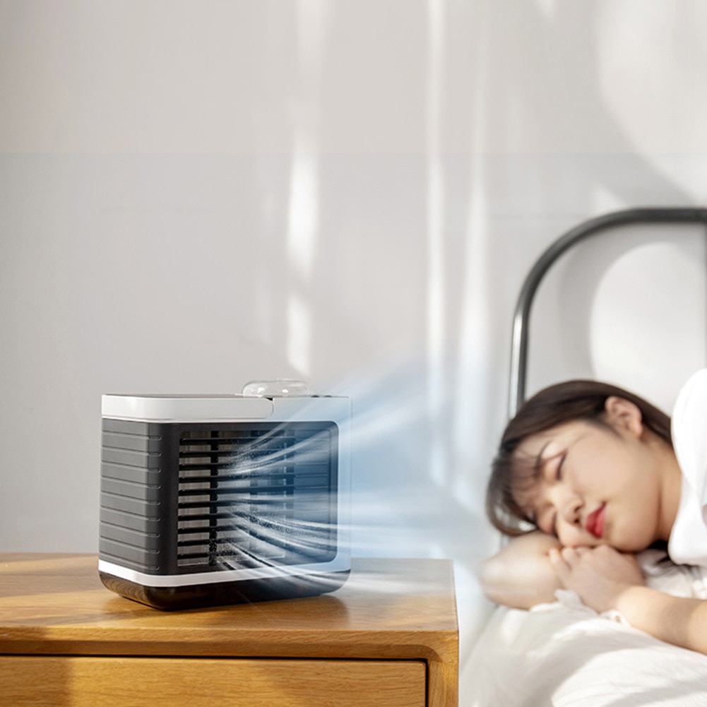 Portable USB Rechargeable Home Office Silent Anion Cooling Fan Air Conditioner Cooling Fan Air Conditioner Cooling Fan Air Condi