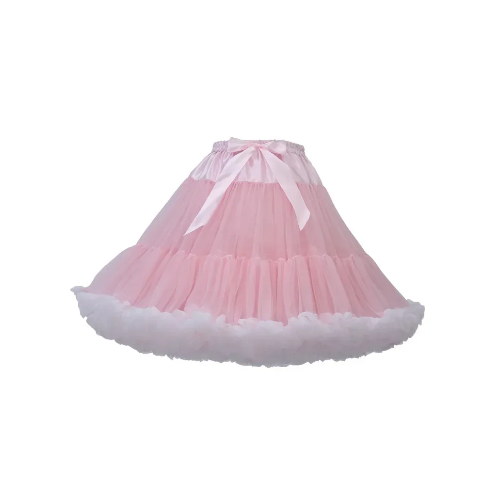 Ekstra langt dameskjørt med mer farget tyll, puffy rosa, bryllup, brudekjole, underskjørt, tutu: Grå