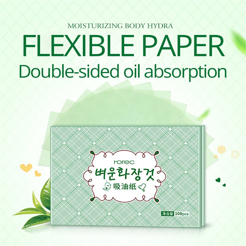 100 feuilles/paquet visage maquillage huile absorbant buvard Facial propre papier huile contrôle Film tissu