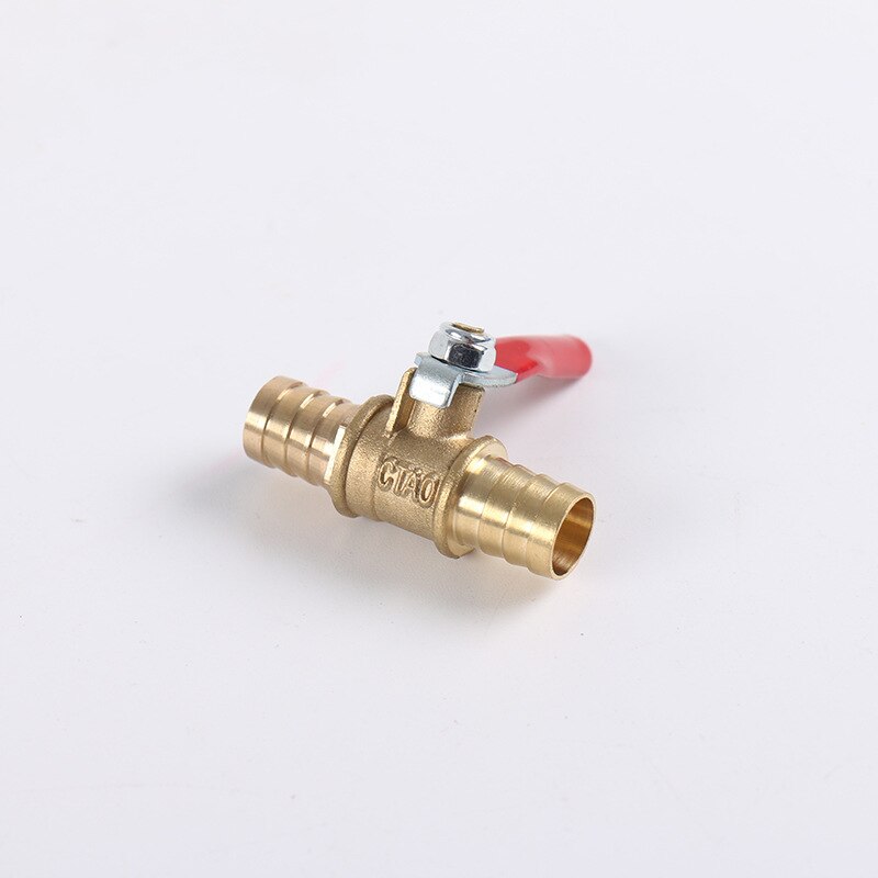 Válvula de manija de 1/4 ", 6mm-12mm, espiga para manguera en línea, latón, agua, aire, Gas, línea de combustible, cierre de válvula de bola, accesorios de tubería