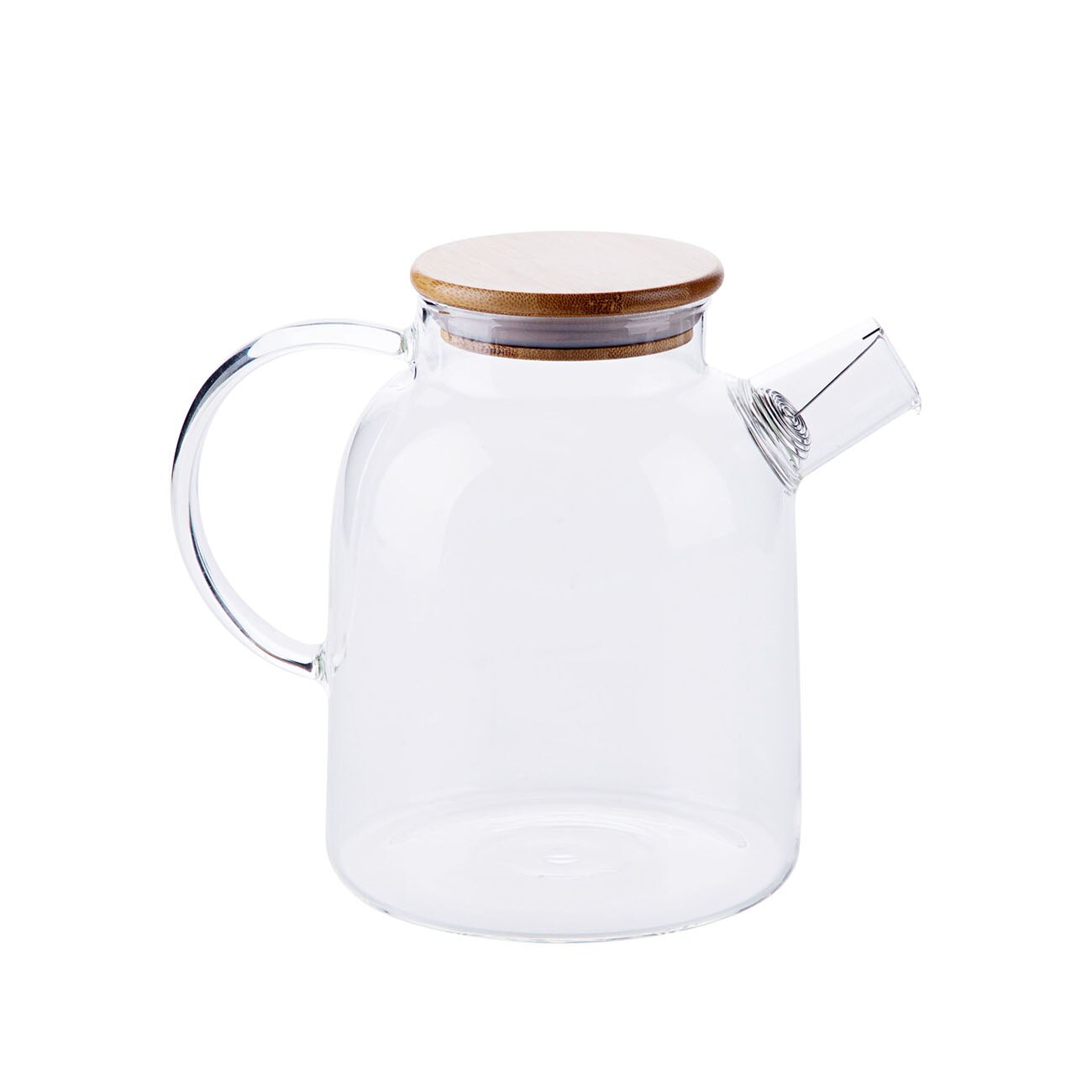 Tetera de vidrio de 1L/1.8L con filtro de bobina de alambre desmontable para té suelto resistente al calor jarra de agua /fría: 1800ml