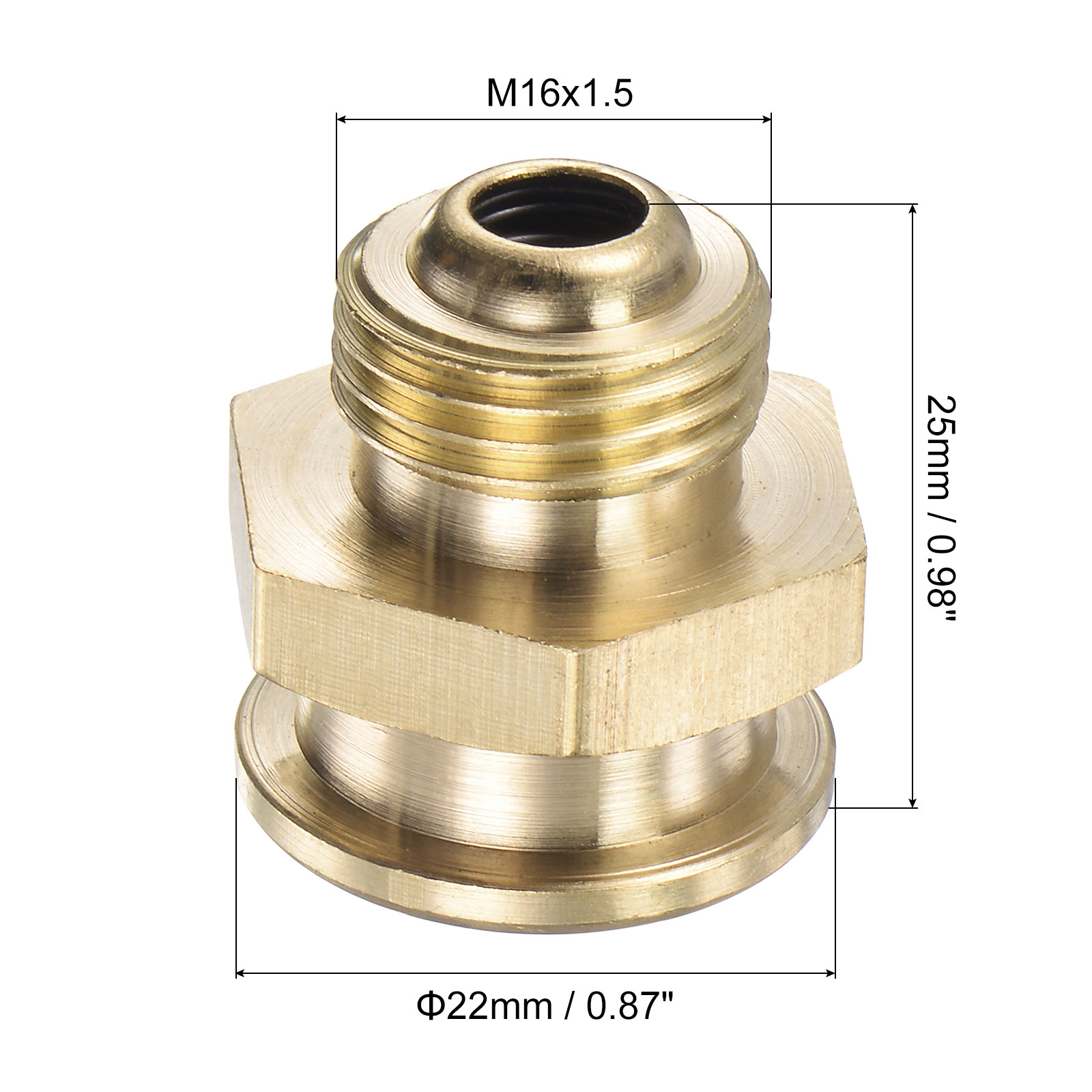 Uxcell Brass Push Button Grease Oil Cup M16x1.5 Male Thread Ball Oiler for Lubrication System