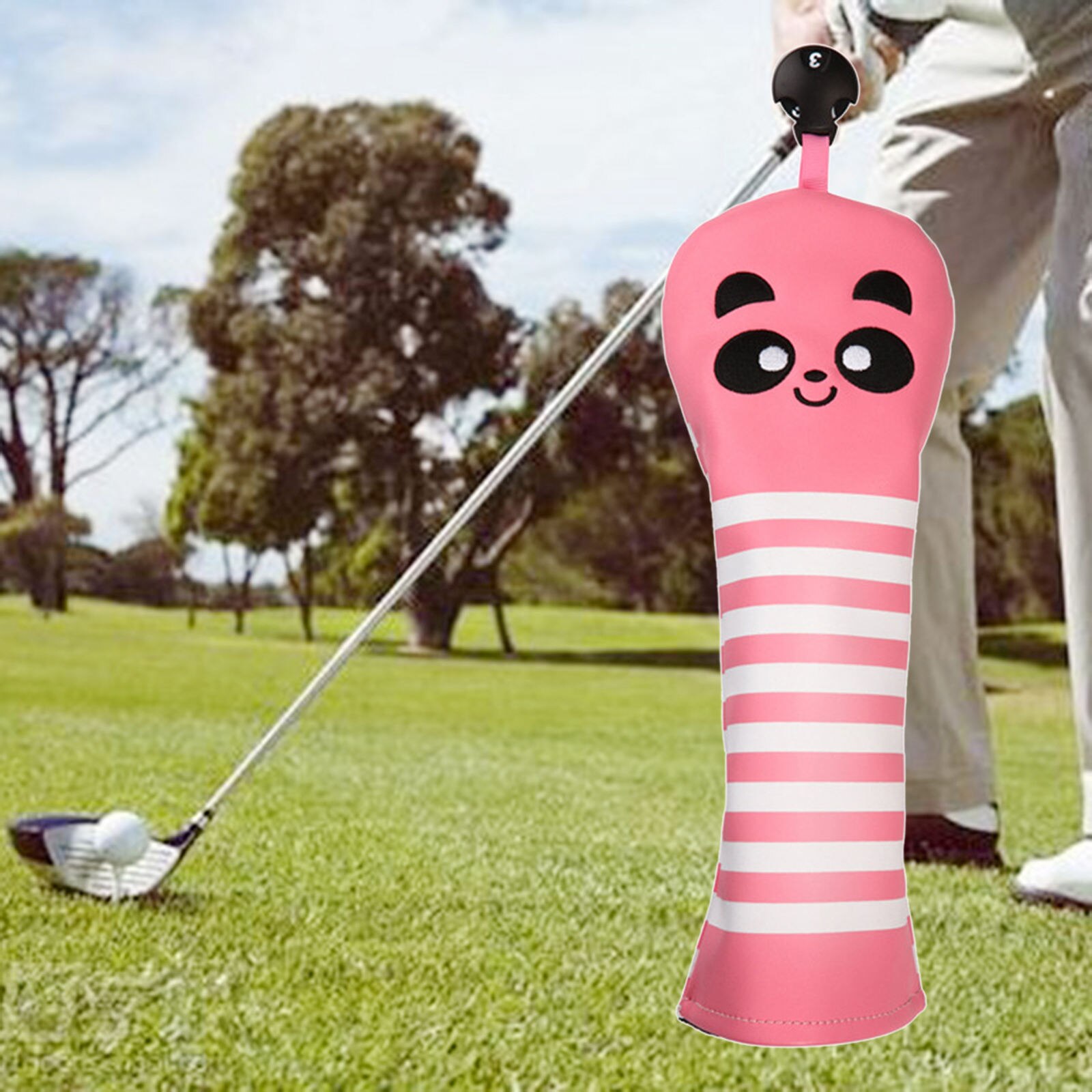 1PC Karikatur Stil PU Schutz Passt Universal- Treiber Leder Stil Golf Holz Kopf Abdeckung Golf Kopf Abdeckung Putter Fahrrinne holz: Rosa 3 5 Startseite
